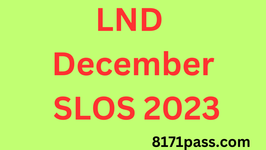 LND December Slos 2023